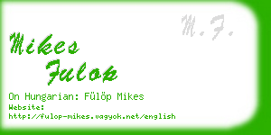 mikes fulop business card